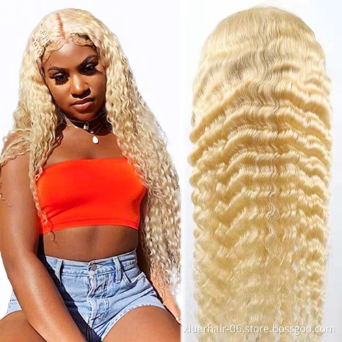 Brazilian Frontal Transparent 613 Blonde Human Hair Lace Front Wig With Baby Hair,100% Virgin Human Hair Wig,Hd Lace Frontal Wig